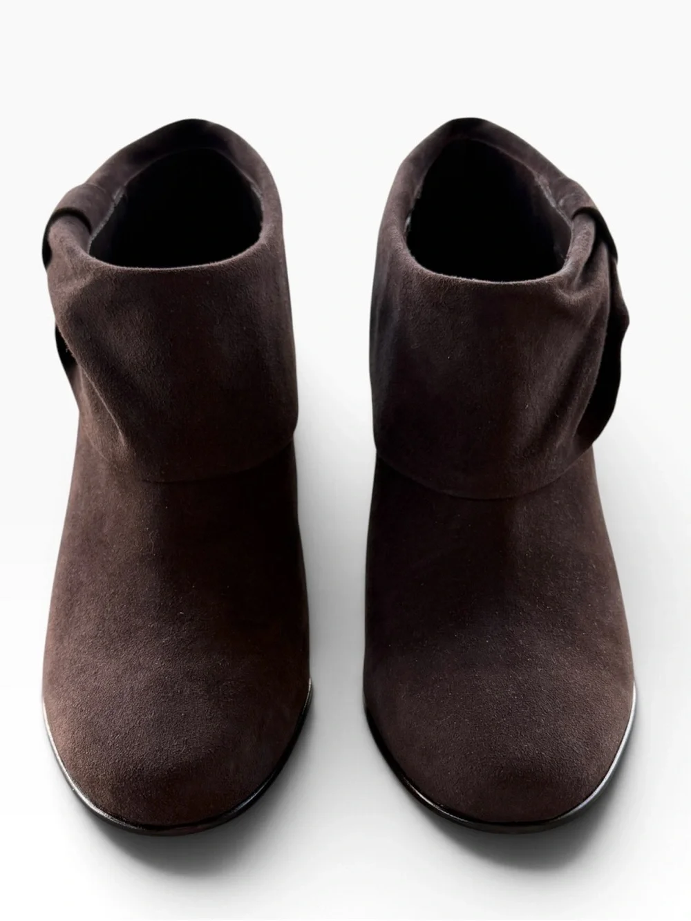 Kate Spade Dark Brown Suede Ankle Booties with Bow Detail Sz 6.5